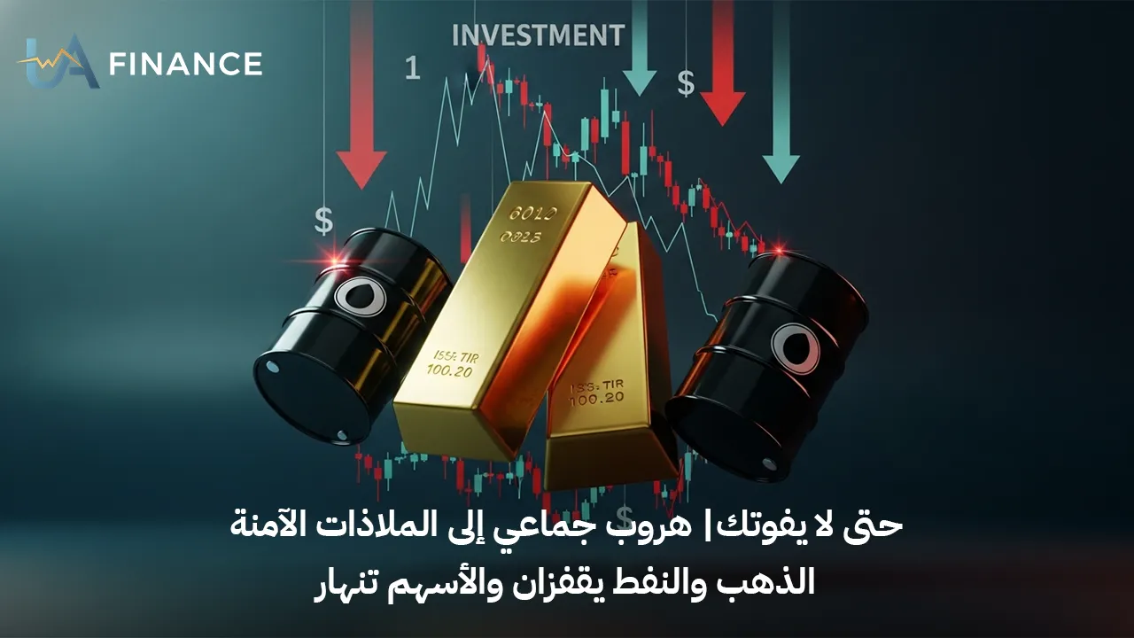 حتى لا يفوتك| هروب جماعي إلى الملاذات الآمنة.. الذهب والنفط يقفزان والأسهم تنهار